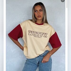 White Fox Fearlessly Flying Oversized Tee Cream